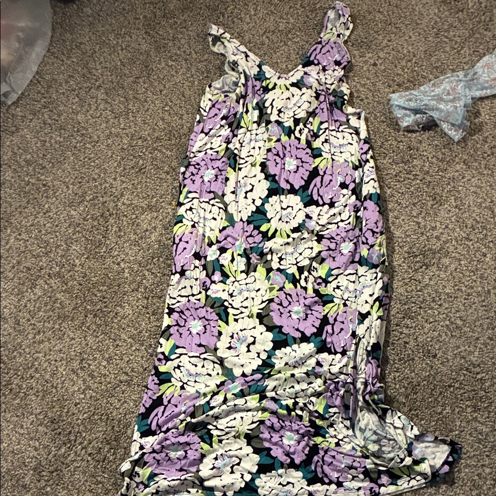Floral Purple and White Women's Dress